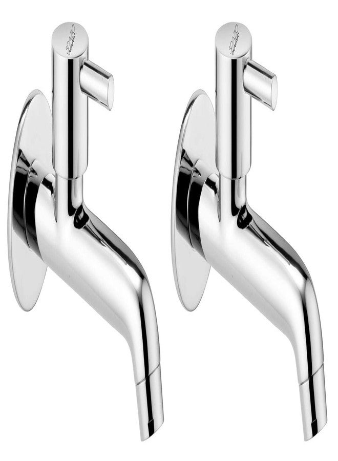 SPAZIO صنبور SPAZIO Solo SmartBuy النحاسي ذو الأنف الطويل/الجسم الطويل مع شفة جدارية للحمام/المطبخ - عبوة من قطعتين - Image 1